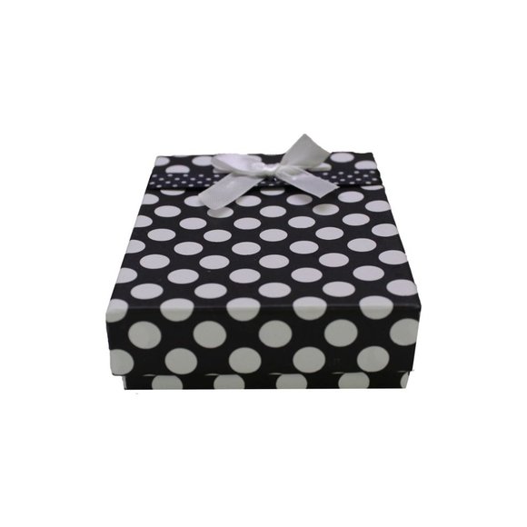 Polka Dot Mix color Rectangle Box with Bow - Picture 2 of 5